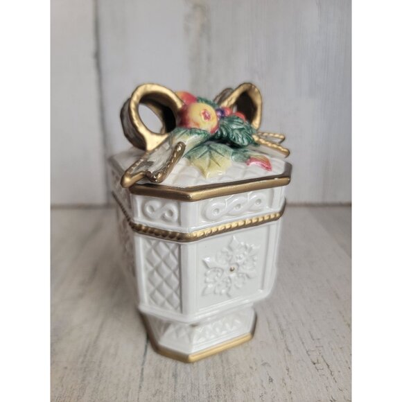 Fitz Floyd trinket box snowy Woods snowflake vintage home decor - Picture 2 of 9